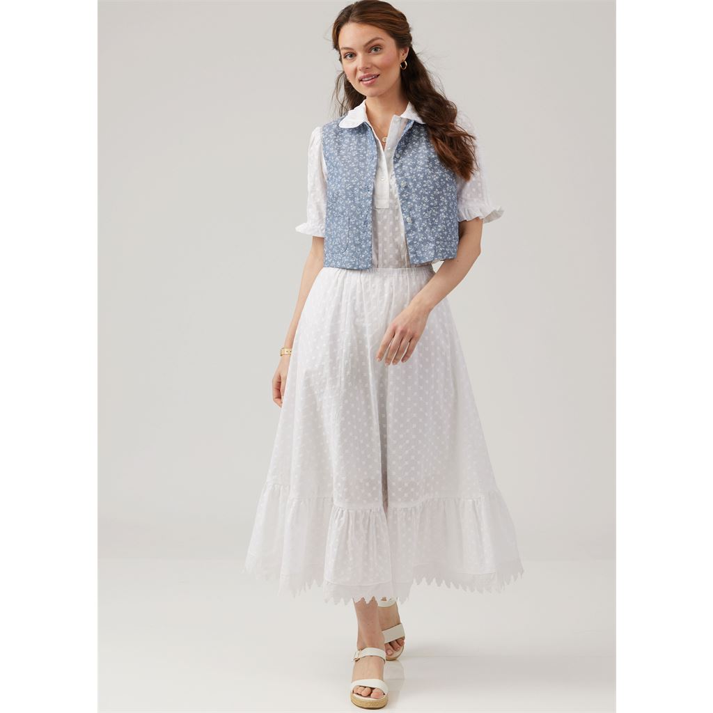 McCall's Pattern M8463 Misses Blouse Vest Skirt and Petticoat by Laura Ashley 8463 Image 5 From Patternsandplains.com