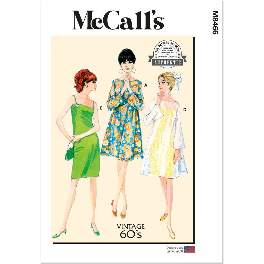 McCall's Pattern M8466 Misses Slip Dress and Sheer Overdress 8466 Image 1 From Patternsandplains.com