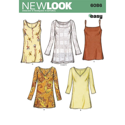 New Look Pattern 6086 Misses Tops Image 1 From Patternsandplains.com