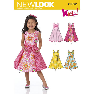New Look Pattern 6202 Childs Dress and Sash Image 1 From Patternsandplains.com
