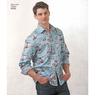 New Look Pattern 6232 Misses and Mens Button Down Shirt Image 5 From Patternsandplains.com