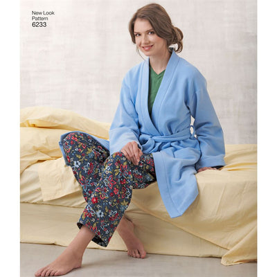 New Look Pattern 6233 Unisex Pants Robe and Knit Tops Image 2 From Patternsandplains.com