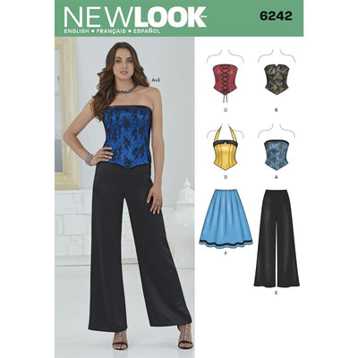New Look Pattern 6242 Misses Corset Top Pants and Skirt Image 1 From Patternsandplains.com