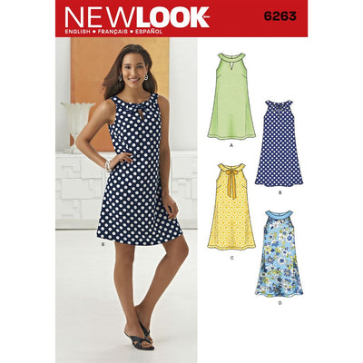 New Look Pattern 6263 Misses A Line Dress Image 1 From Patternsandplains.com