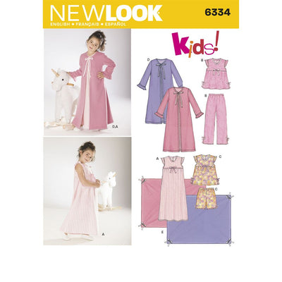 New Look Pattern 6334 Child Sleepwear Image 1 From Patternsandplains.com