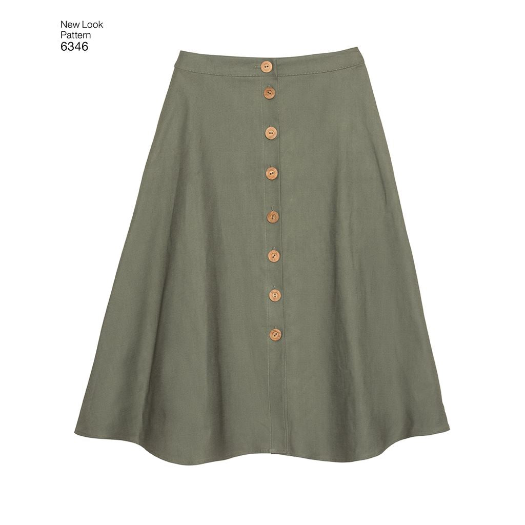 New Look Pattern 6346 Misses Easy Skirts in Three Lengths Image 3 From Patternsandplains.com