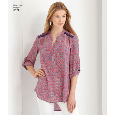 New Look Pattern 6374 Misses Shirts with Sleeve and Length Options Image 3 From Patternsandplains.com