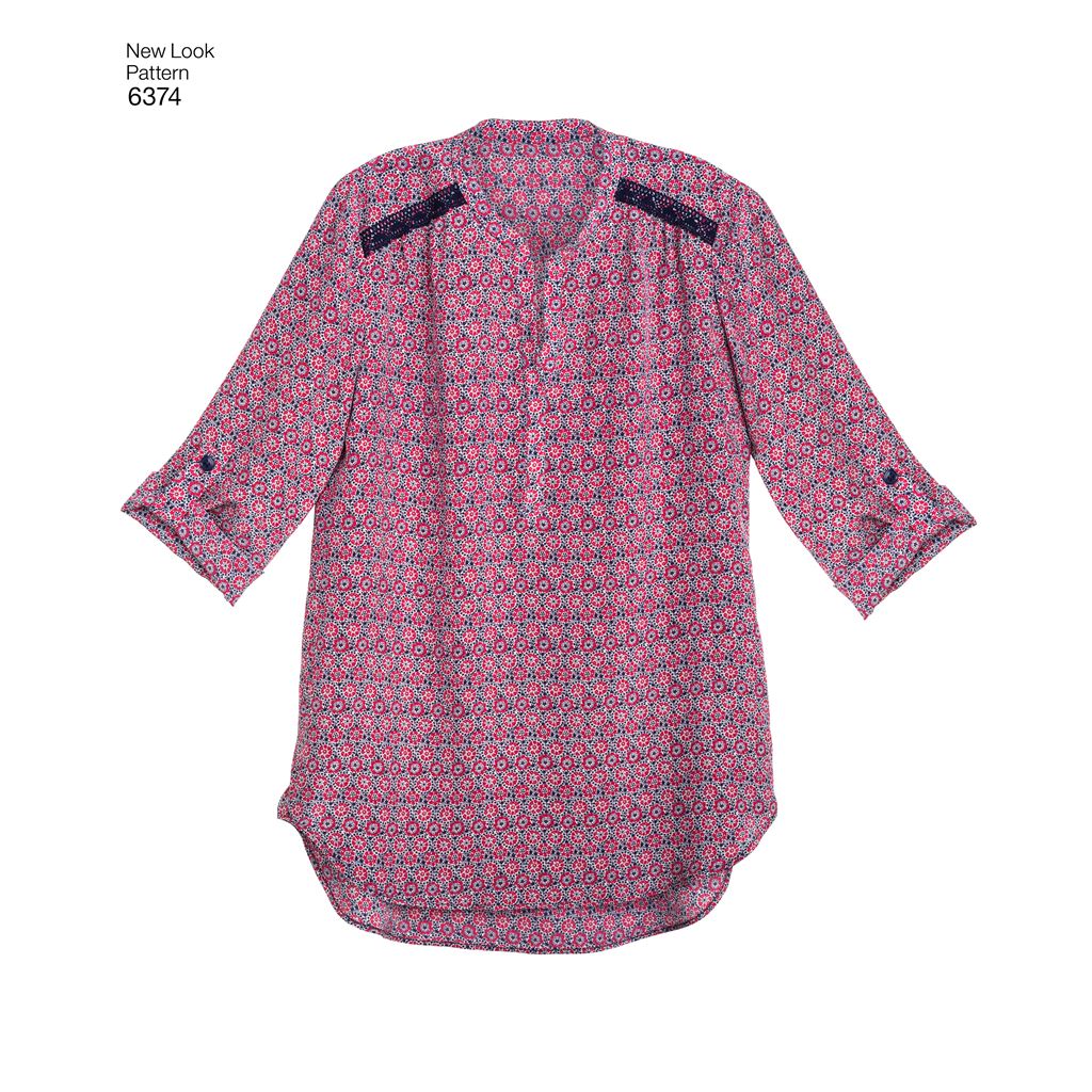 New Look Pattern 6374 Misses Shirts with Sleeve and Length Options Image 4 From Patternsandplains.com