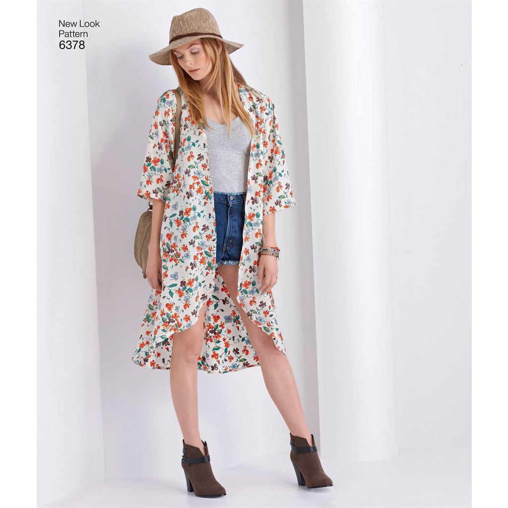 New Look Pattern 6378 Misses Easy Kimonos with Length Variations Image 2 From Patternsandplains.com