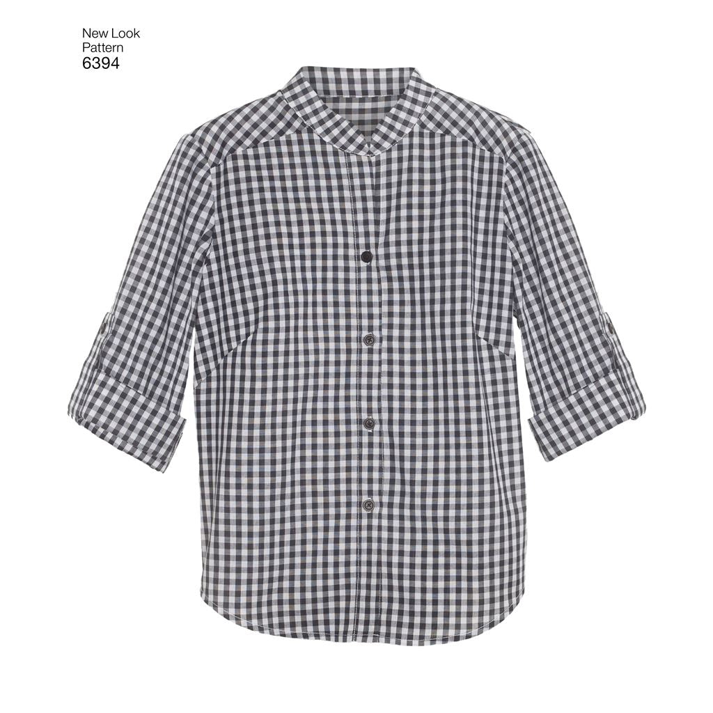 New Look Pattern 6394 Misses Button Front Tops Image 4 From Patternsandplains.com