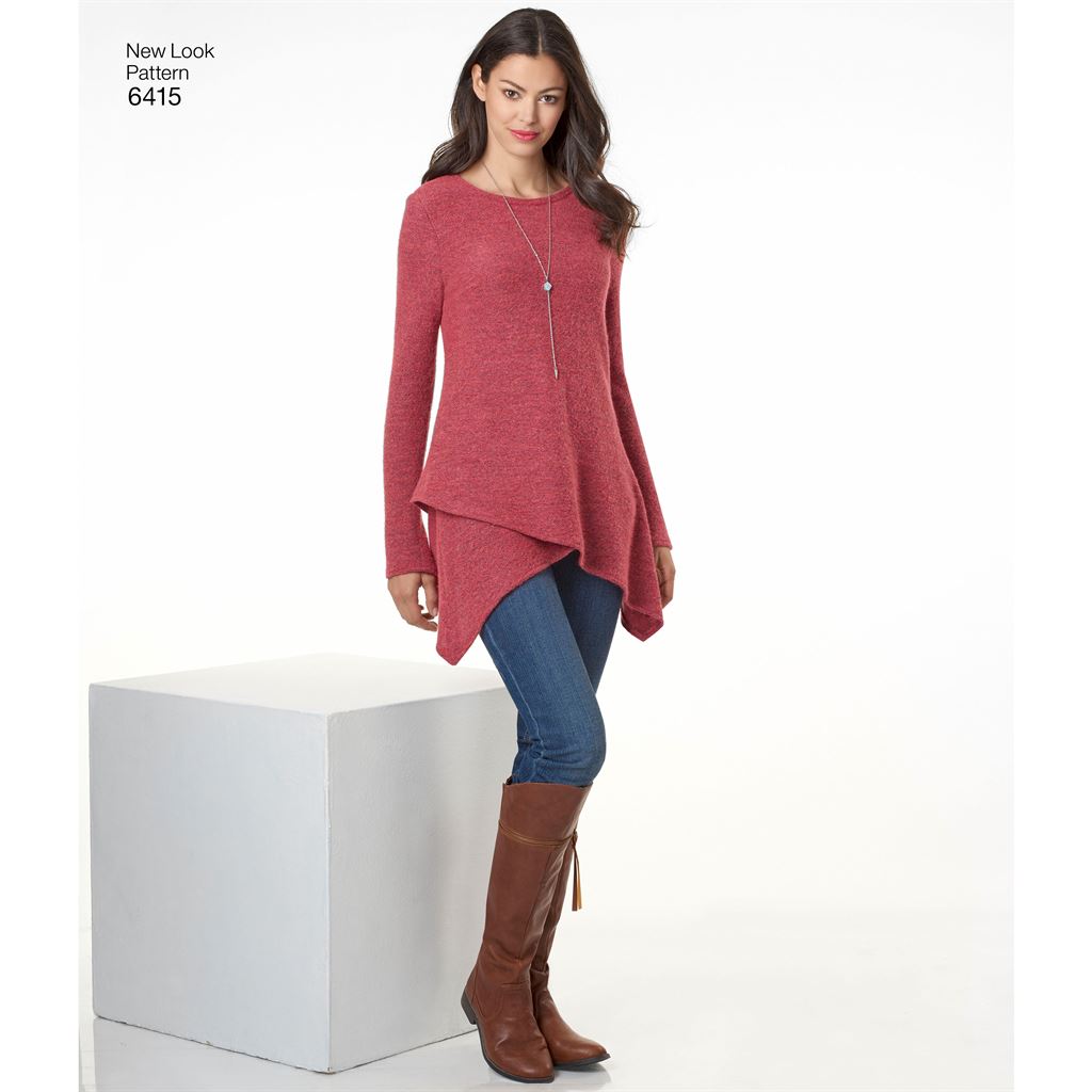 New Look Pattern 6415 Misses Knit Tunics Image 2 From Patternsandplains.com