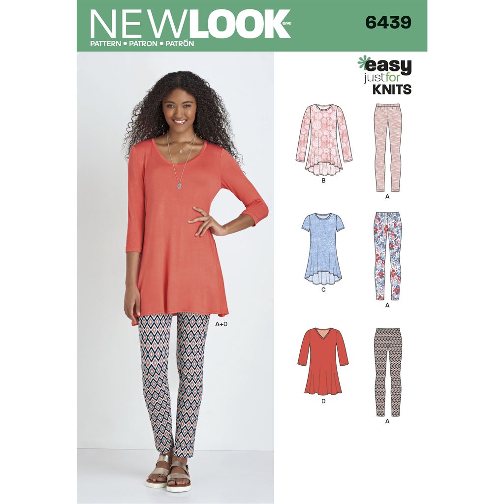 New Look Pattern 6439 Misses Knit Tunics with Leggings Image 1 From Patternsandplains.com