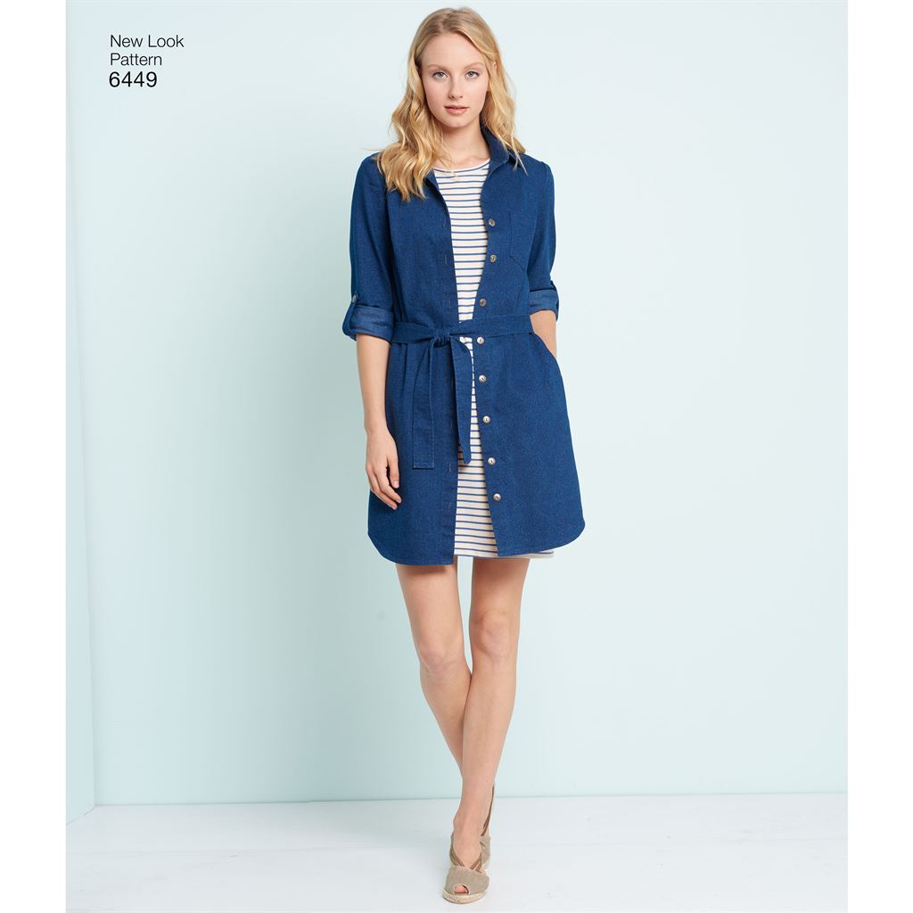 New Look Pattern 6449 Misses' Easy Shirt Dress and Knit Dress - Patterns and Plains New Look Pattern 6449 Misses' Easy Shirt Dress and Knit Dress - Patterns and Plains