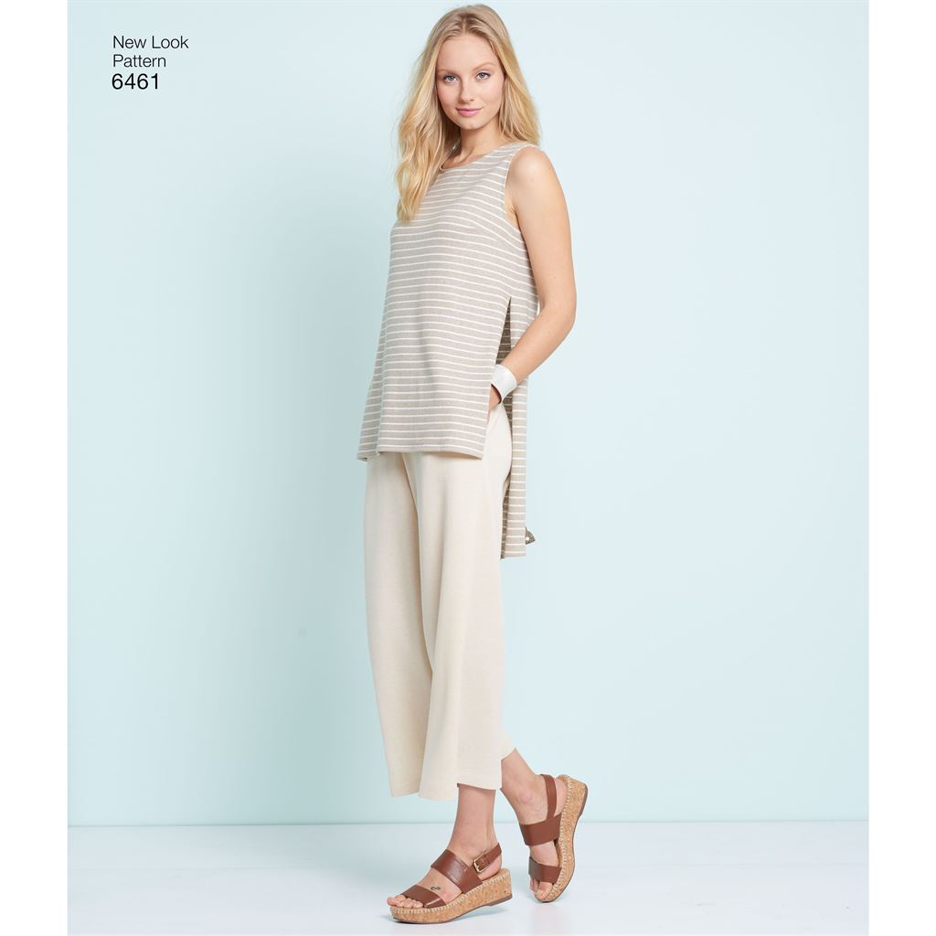 New Look Pattern 6461 Misses Dress Tunic Top and Cropped Pants Image 3 From Patternsandplains.com