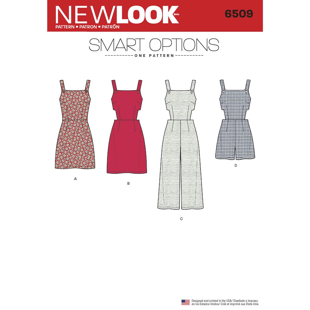 New Look Pattern 6509 Womens Jumper Romper and Dress with Bodice Variations Image 1 From Patternsandplains.com