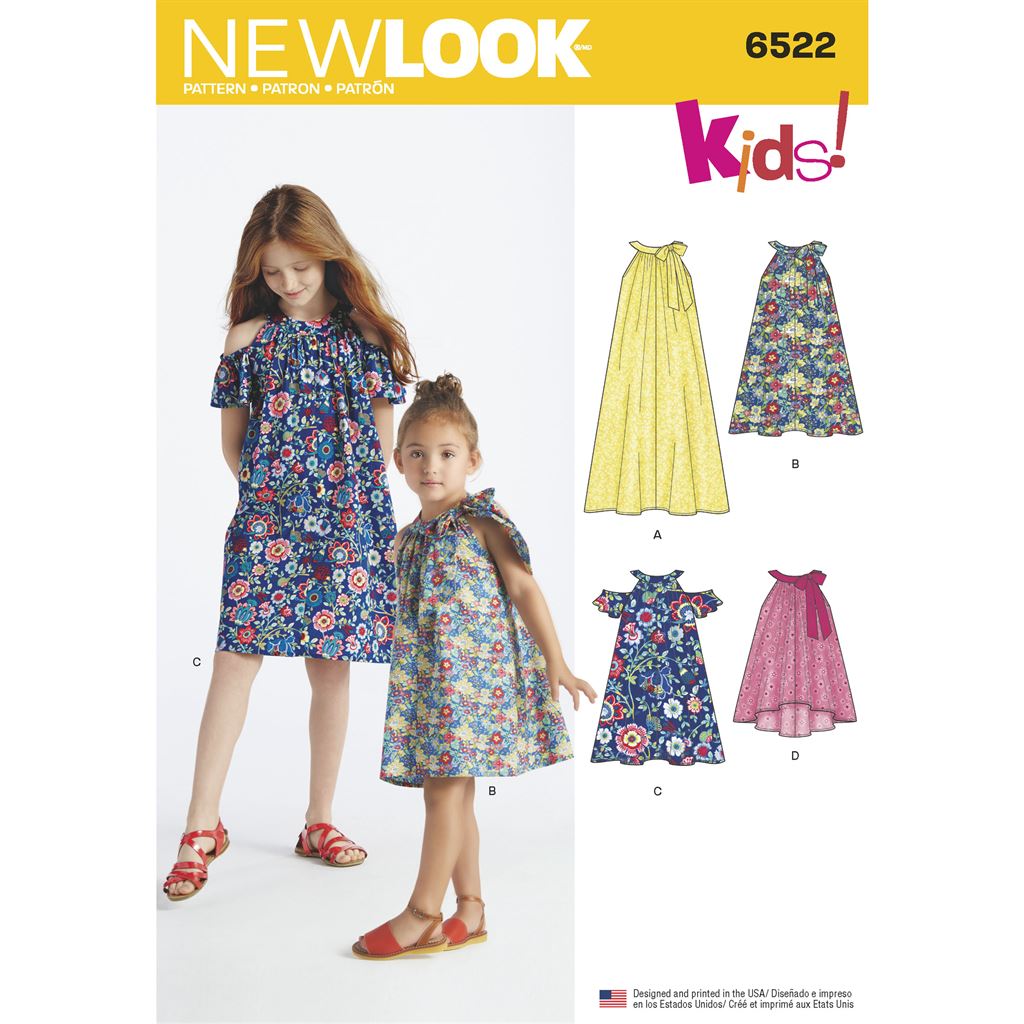 New Look Pattern 6522 Childs and Girls Dresses and Top Image 1 From Patternsandplains.com