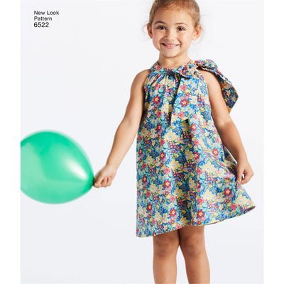 New Look Pattern 6522 Childs and Girls Dresses and Top Image 4 From Patternsandplains.com