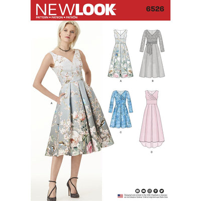 New Look Pattern 6526 Womens Dress With Bodice Variations Image 1 From Patternsandplains.com