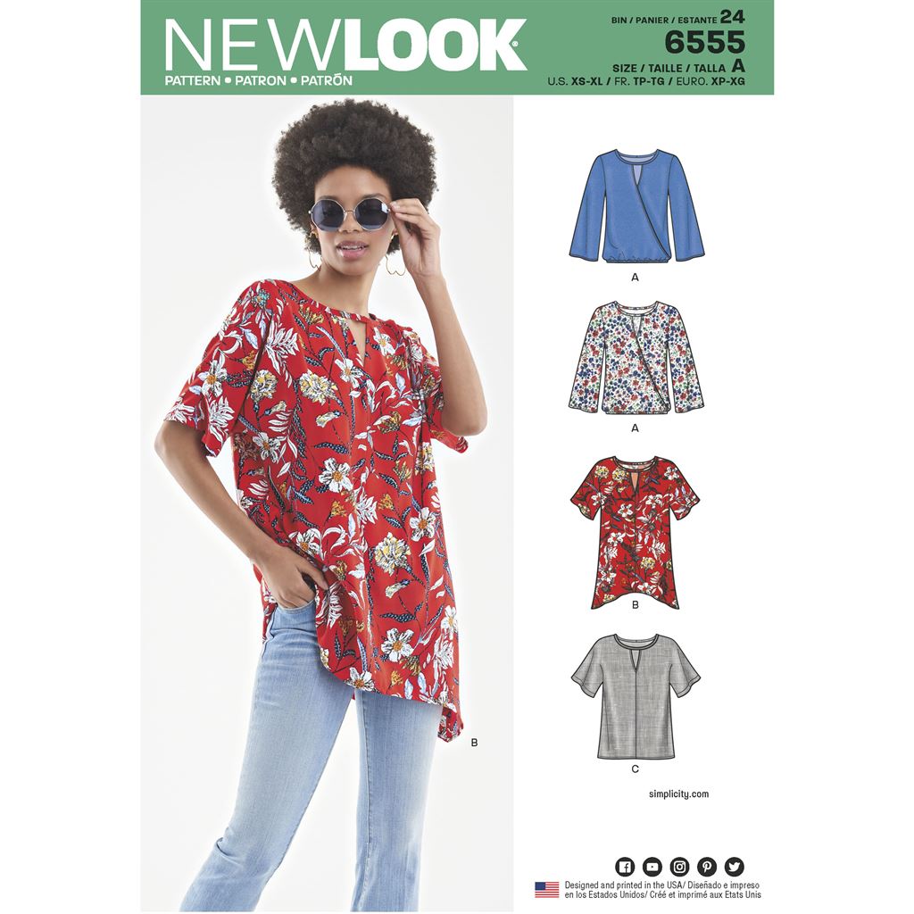 New Look Pattern 6555 Womens Keyhole Shirt Image 1 From Patternsandplains.com