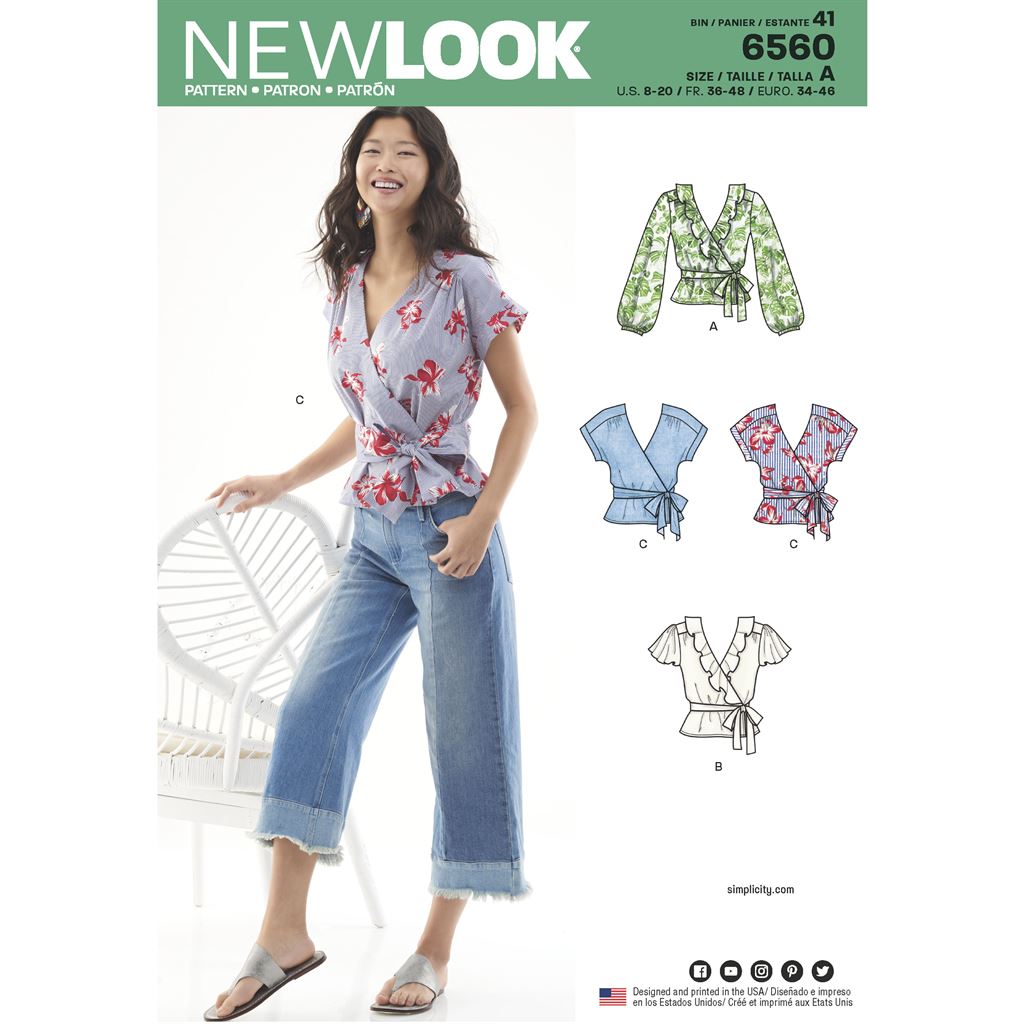 New Look Pattern 6560 Womens Wrap Tops Image 1 From Patternsandplains.com