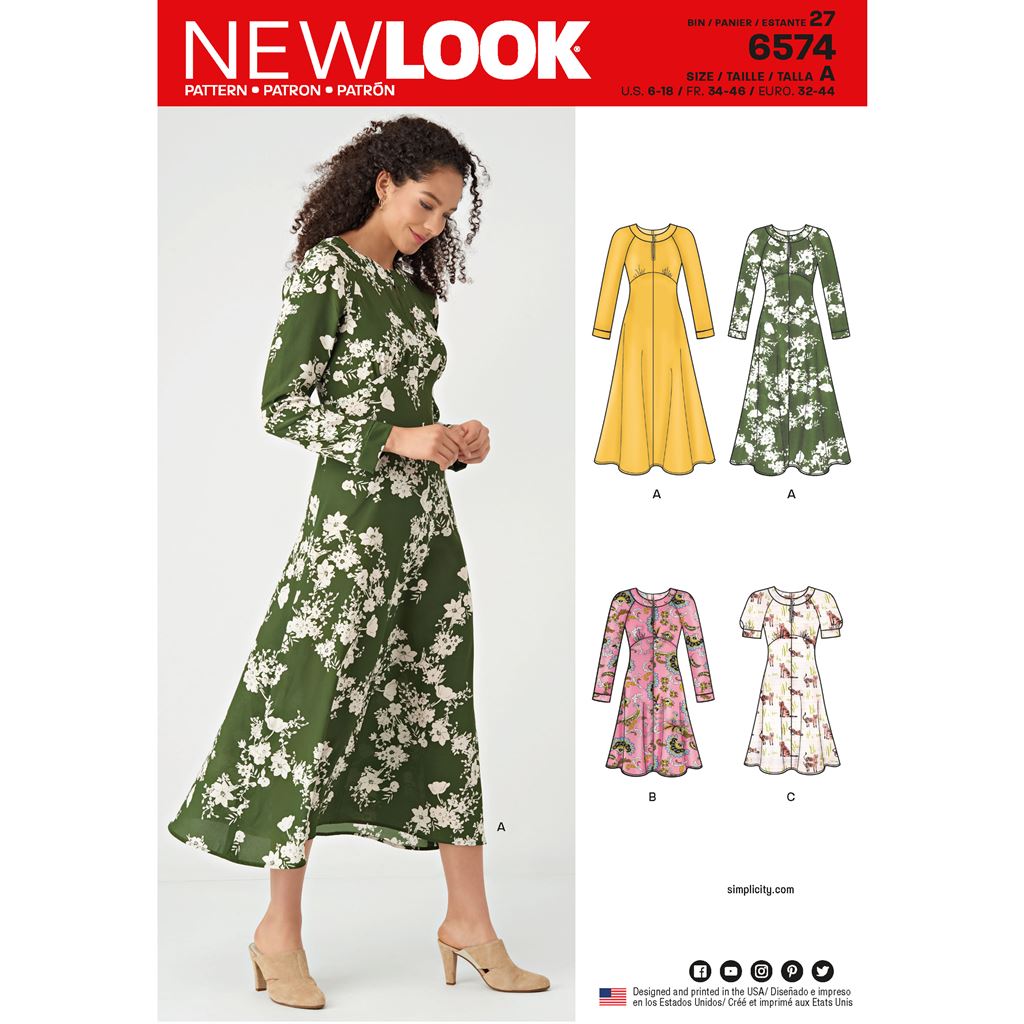New Look Pattern 6574 Misses' Dresses New Look Pattern 6574 Misses' Dresses