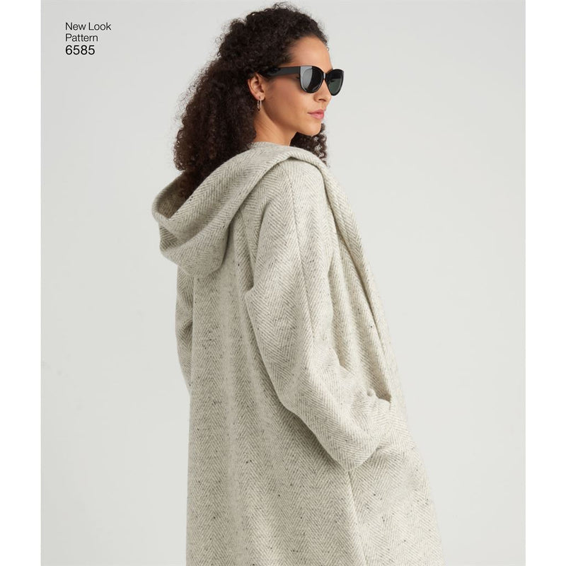 New Look Pattern 6585 Misses' Coat with Hood Patterns and Plains