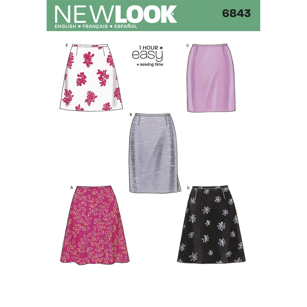 New Look Pattern 6843 Misses Skirts Image 1 From Patternsandplains.com
