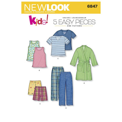 New Look Pattern 6847 Child Sleepwear Image 1 From Patternsandplains.com