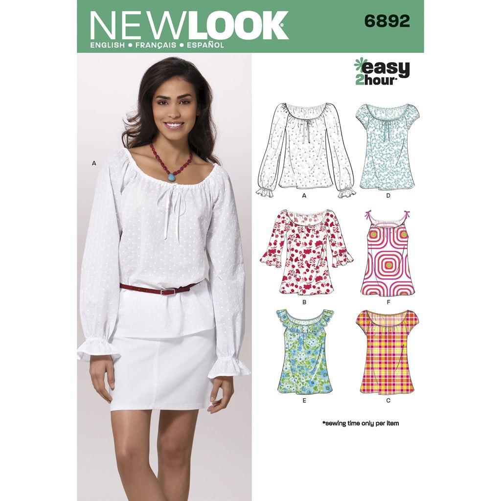 New Look Pattern 6892 Misses Tops Image 1 From Patternsandplains.com