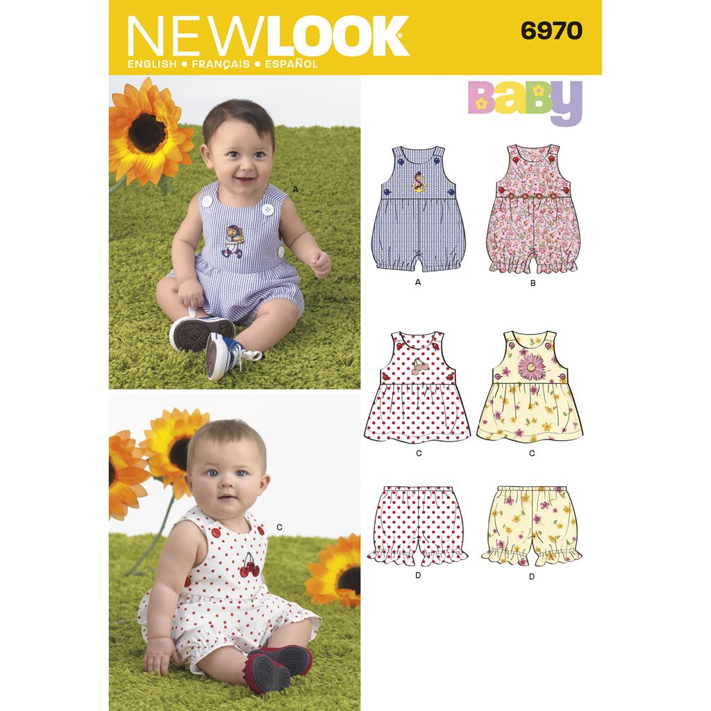 New Look Pattern 6970 Babies Romper Dress and Panties Image 1 From Patternsandplains.com