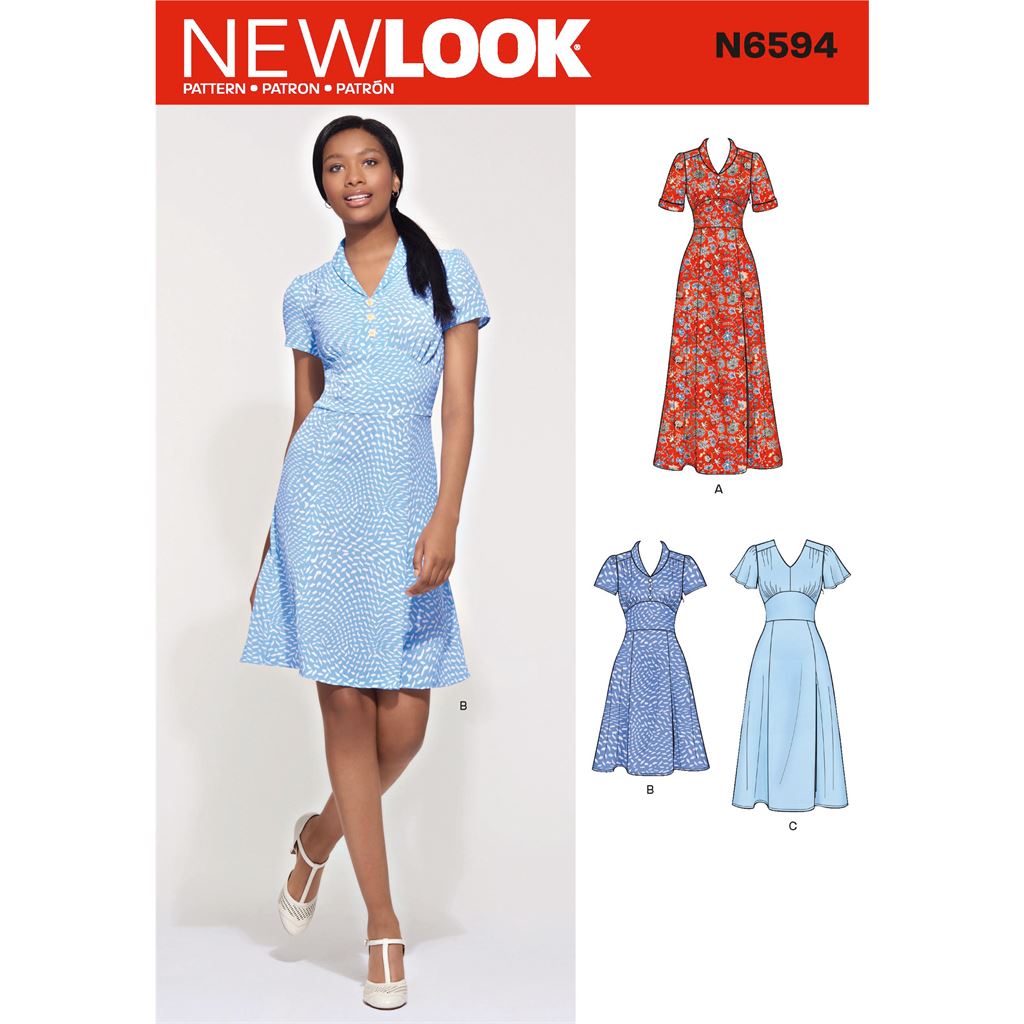 New Look Sewing Pattern N6594 Misses Dress In Three Lengths 6594 Image 1 From Patternsandplains.com