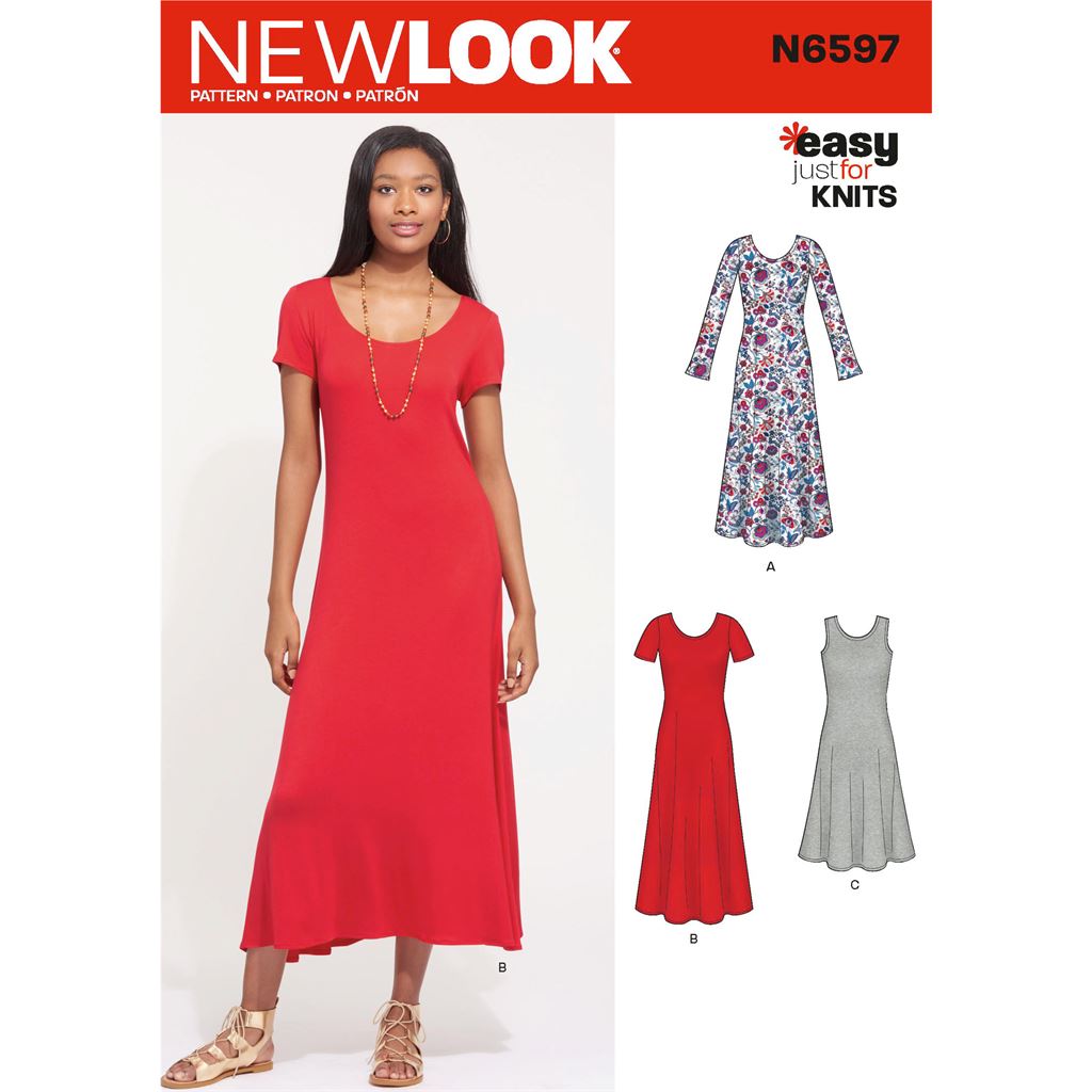 New Look Sewing Pattern N6597 Misses Knit Dress 6597 Image 1 From Patternsandplains.com