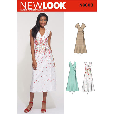 New Look Sewing Pattern N6600 Misses Wrap Dress 6600 Image 1 From Patternsandplains.com