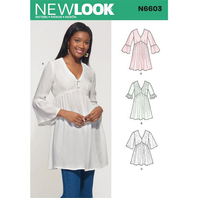 New Look Sewing Pattern N6603 Misses Mini Dress Tunic and Top 6603 Image 1 From Patternsandplains.com