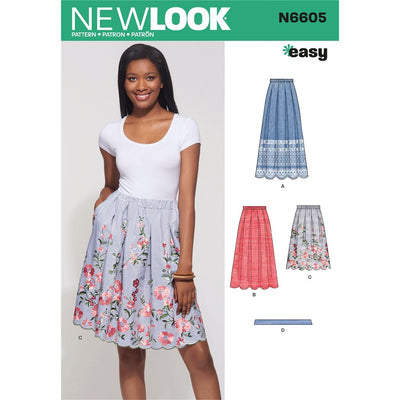 New Look Sewing Pattern N6605 Misses Skirt with Neck Tie 6605 Image 1 From Patternsandplains.com