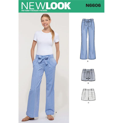 New Look Sewing Pattern N6606 Misses Pant and Shorts 6606 Image 1 From Patternsandplains.com