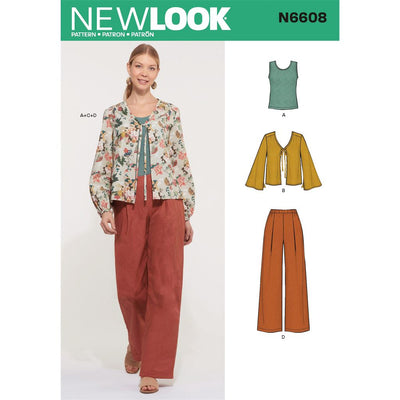 New Look Sewing Pattern N6608 Misses Jacket Pants and Top 6608 Image 1 From Patternsandplains.com