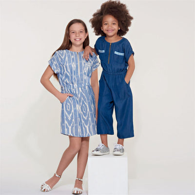 New Look Sewing Pattern N6612 Childrens Girls Jumpsuit Romper and Dress 6612 Image 2 From Patternsandplains.com