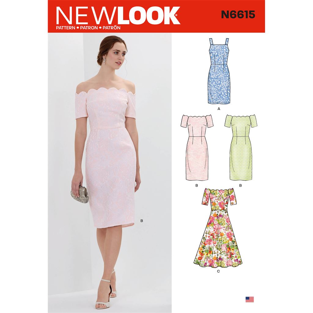 New Look Sewing Pattern N6615 Misses Dresses 6615 Image 1 From Patternsandplains.com