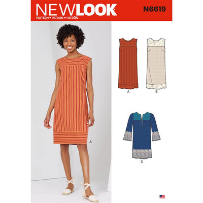 New Look Sewing Pattern N6619 Misses Dresses 6619 Image 1 From Patternsandplains.com