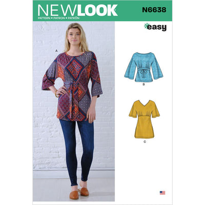 New Look Sewing Pattern N6638 Misses Knit Tops 6638 Image 1 From Patternsandplains.com