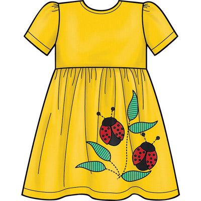New Look Sewing Pattern N6647 Toddlers Dresses with Appliques 6647 Image 3 From Patternsandplains.com