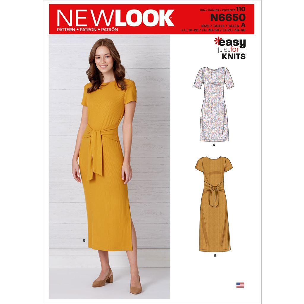 New Look Sewing Pattern N6650 Misses Knit Dress With Sleeve and Length Variations 6650 Image 1 From Patternsandplains.com