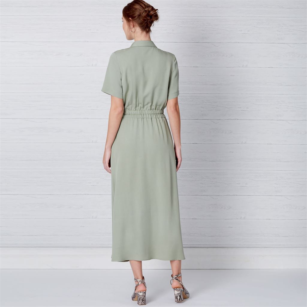 New Look Sewing Pattern N6651 Misses Button Front Dress With Elastic Waist 6651 Image 5 From Patternsandplains.com