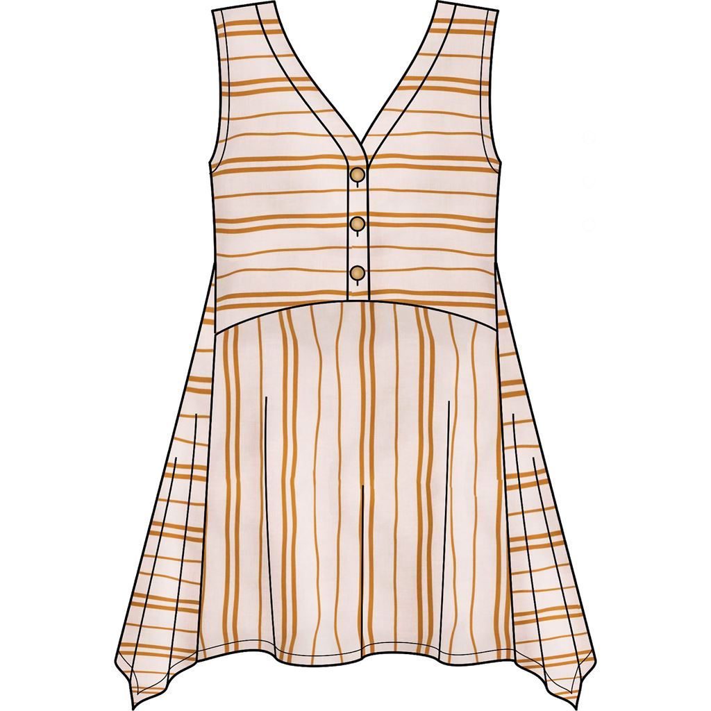 New Look Sewing Pattern N6658 Misses Handkerchief Hemmed Top 6658 Image 4 From Patternsandplains.com