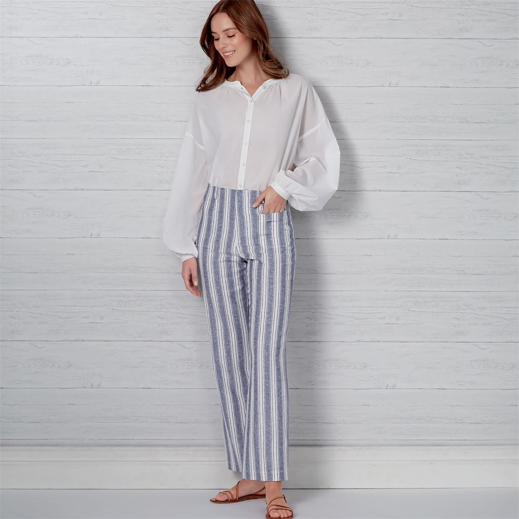 New Look Sewing Pattern N6660 Misses High Waisted Flared Pants In Two Lengths 6660 Image 2 From Patternsandplains.com