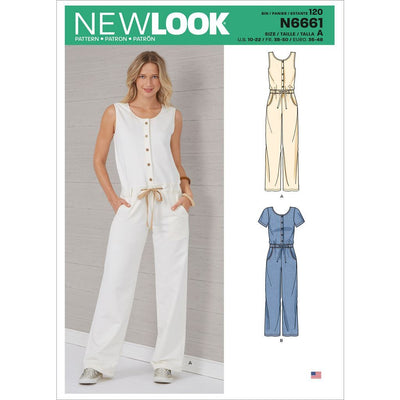 New Look Sewing Pattern N6661 Misses Relaxed Fit Jumpsuit With Drawstring Waist 6661 Image 1 From Patternsandplains.com