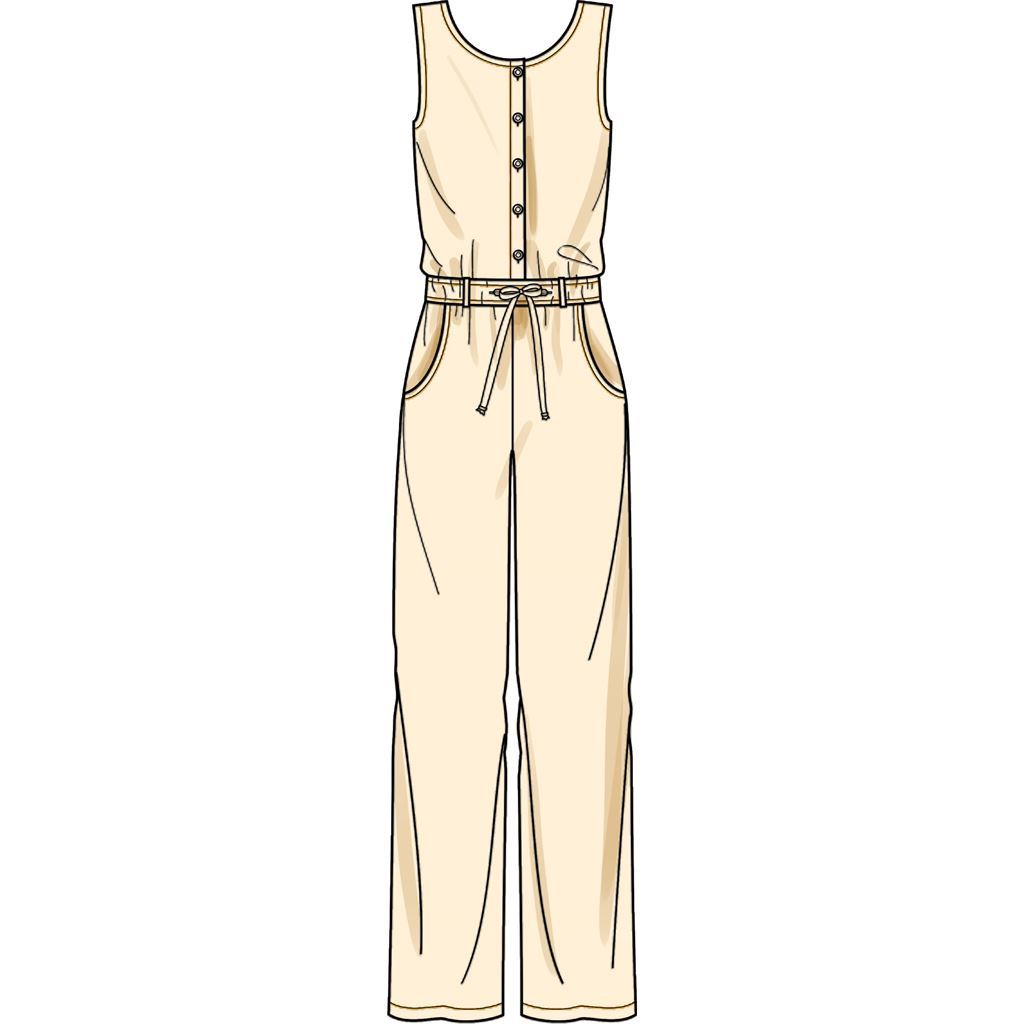 New Look Sewing Pattern N6661 Misses Relaxed Fit Jumpsuit With Drawstring Waist 6661 Image 4 From Patternsandplains.com