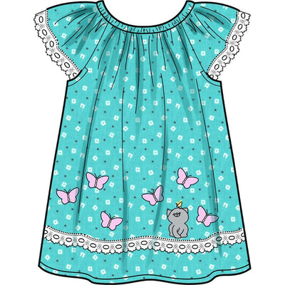 New Look Sewing Pattern N6663 Infants Dress Top With Appliques and Trims and Pants With Bows At Hem 6663 Image 5 From Patternsandplains.com