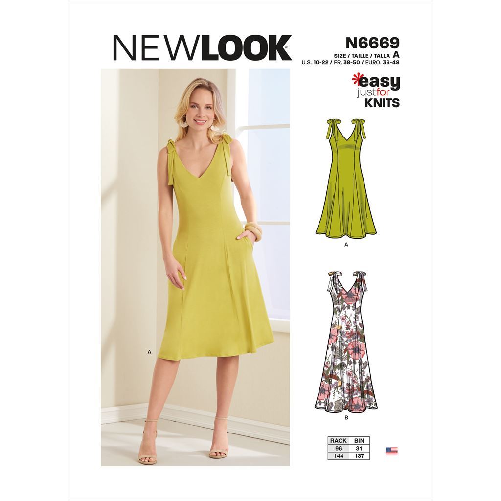 New Look Sewing Pattern N6669 Misses Dress designed for stretch knits 6669 Image 1 From Patternsandplains.com